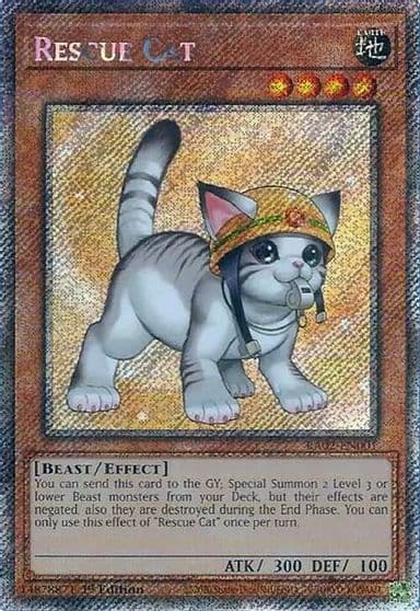 Rescue Cat Alternate Art Platinum Secret Rare 25th Anniversary Rarity Collection II Yu-Gi-Oh! card