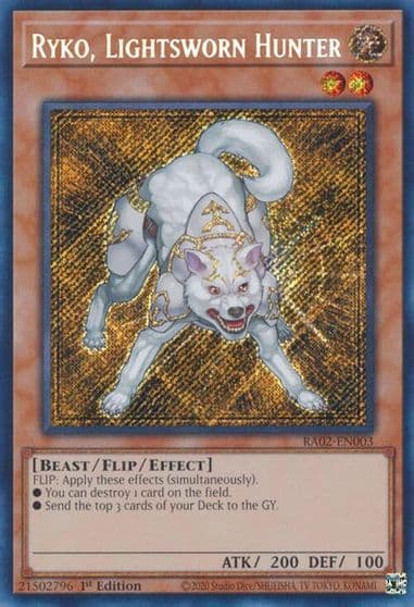 Ryko Lightsworn Hunter Secret Rare 25th Anniversary Rarity Collection II Yu-Gi-Oh! card