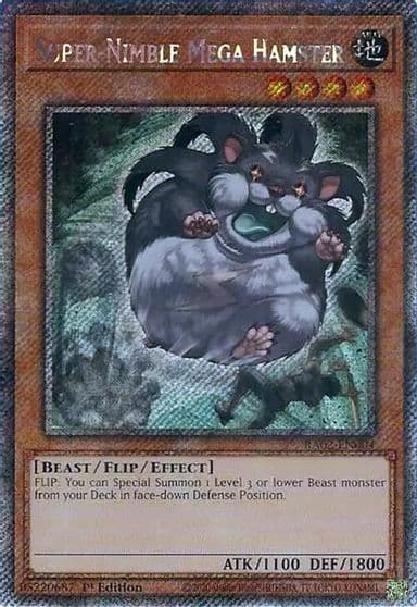 Super Nimble Mega Hamster Platinum Secret Rare 25th Anniversary Rarity Collection II Yu-Gi-Oh! card