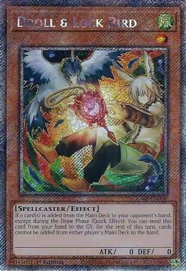 Droll and Lock Bird Alternate Art Platinum Secret Rare 25th Anniversary Rarity Collection II Yu-Gi-Oh! card