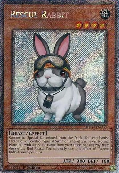 Rescue Rabbit Platinum Secret Rare 25th Anniversary Rarity Collection II Yu-Gi-Oh! card