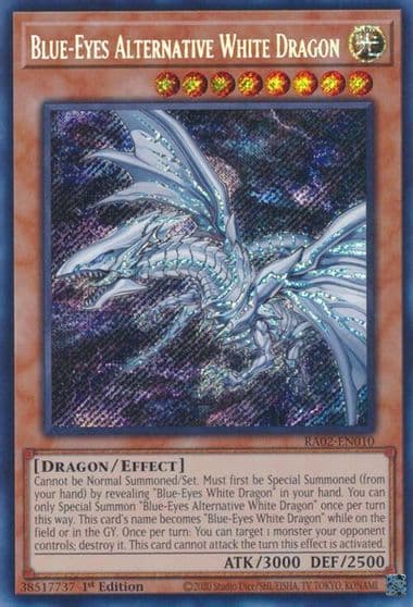 Blue Eyes Alternative White Dragon Secret Rare 25th Anniversary Rarity Collection II Yu-Gi-Oh! card