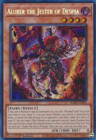Aluber the Jester of Despia Secret Rare 25th Anniversary Rarity Collection II Yu-Gi-Oh! card