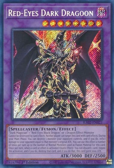Red Eyes Dark Dragoon Secret Rare 25th Anniversary Rarity Collection II Yu-Gi-Oh! card