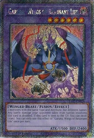 Garura Wings of Resonant Life Platinum Secret Rare 25th Anniversary Rarity Collection II Yu-Gi-Oh! card
