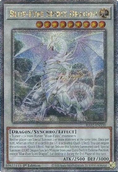Blue Eyes Spirit Dragon Quarter Century Secret Rare 25th Anniversary Rarity Collection II Yu-Gi-Oh! card