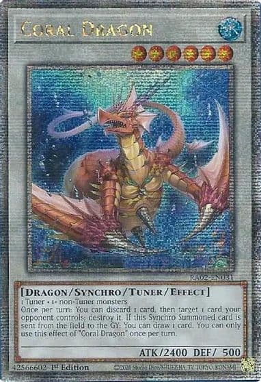 Coral Dragon Quarter Century Secret Rare 25th Anniversary Rarity Collection II Yu-Gi-Oh! card
