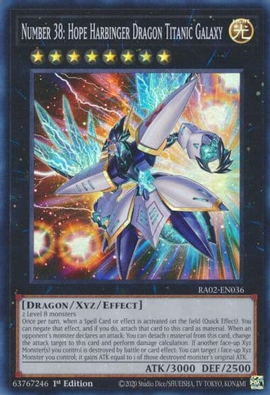 Number 38 Hope Harbinger Dragon Titanic Galaxy 25th Anniversary Rarity Collection II Yu-Gi-Oh! card