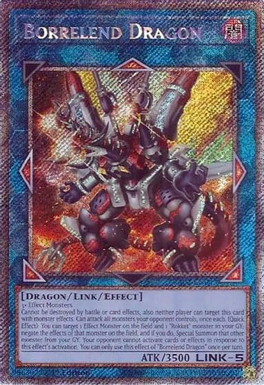 Borrelend Dragon Platinum Secret Rare 25th Anniversary Rarity Collection II Yu-Gi-Oh! card