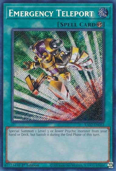Emergency Teleport Secret Rare 25th Anniversary Rarity Collection II Yu-Gi-Oh! card