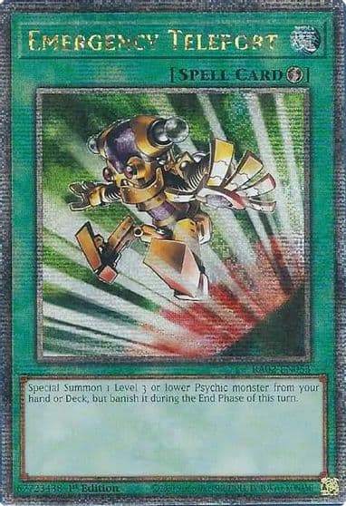 Emergency Teleport Quarter Century Secret Rare 25th Anniversary Rarity Collection II Yu-Gi-Oh! card