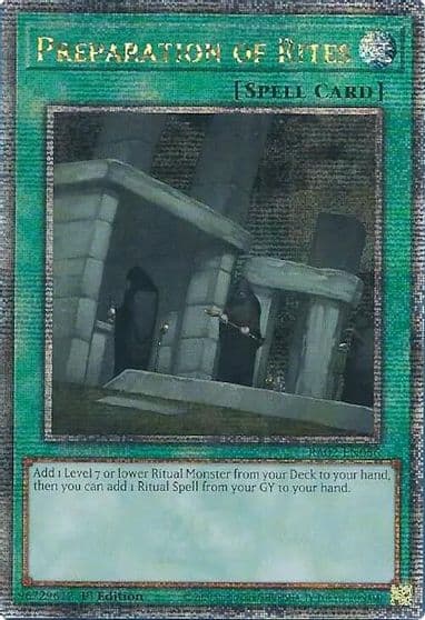 Preparation of Rites Quarter Century Secret Rare 25th Anniversary Rarity Collection II Yu-Gi-Oh! card