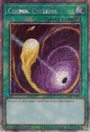 Cosmic Cyclone Platinum Secret Rare 25th Anniversary Rarity Collection II Yu-Gi-Oh! card