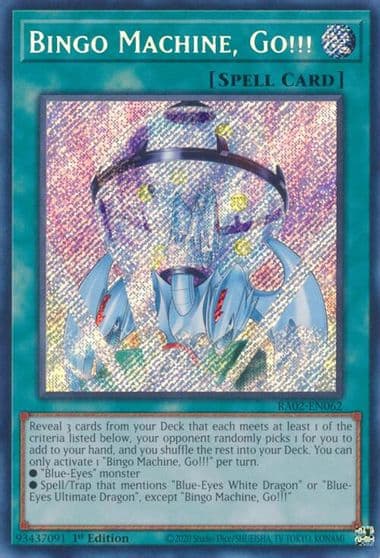 Bingo Machine Go Secret Rare 25th Anniversary Rarity Collection II Yu-Gi-Oh! card