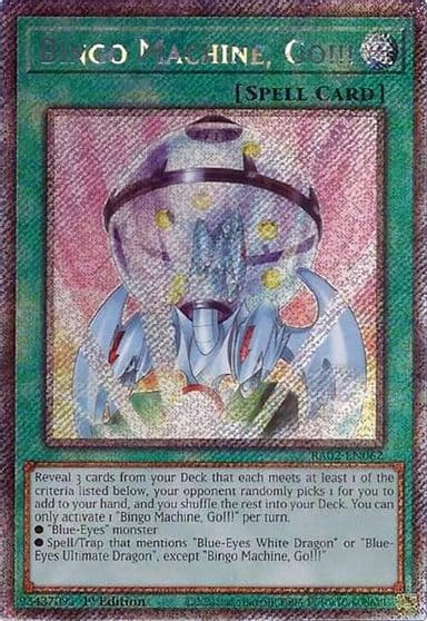 Bingo Machine Go Platinum Secret Rare 25th Anniversary Rarity Collection II Yu-Gi-Oh! card