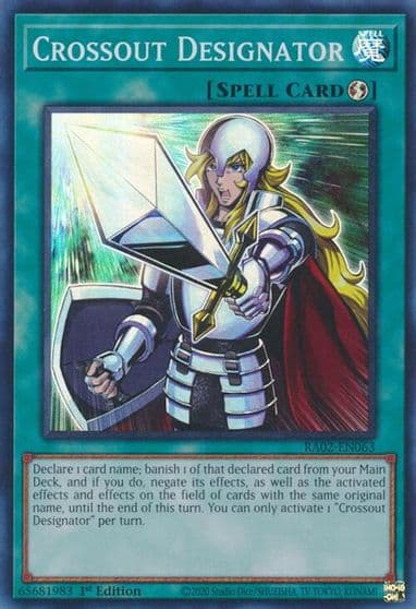 Crossout Designator 25th Anniversary Rarity Collection II Yu-Gi-Oh! card