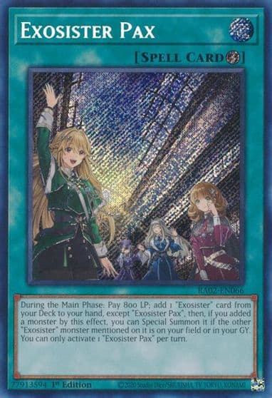 Exosister Pax Secret Rare 25th Anniversary Rarity Collection II Yu-Gi-Oh! card
