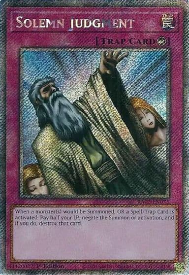 Solemn Judgment Platinum Secret Rare 25th Anniversary Rarity Collection II Yu-Gi-Oh! card
