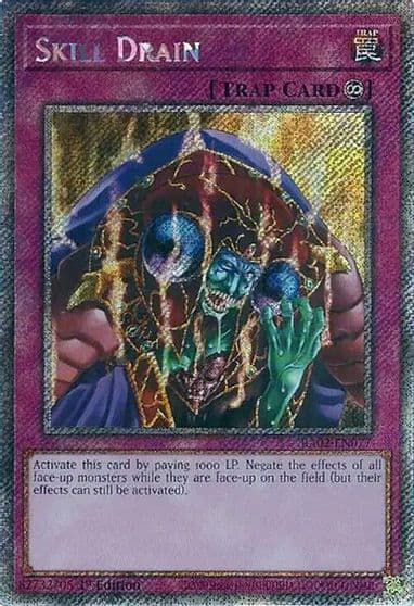 Skill Drain Platinum Secret Rare 25th Anniversary Rarity Collection II Yu-Gi-Oh! card