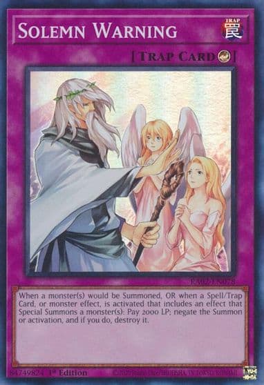 Solemn Warning 25th Anniversary Rarity Collection II Yu-Gi-Oh! card