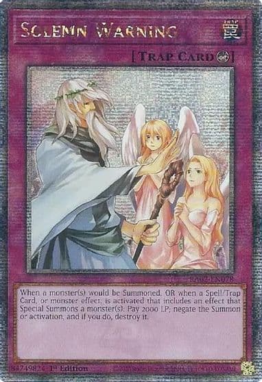 Solemn Warning Quarter Century Secret Rare 25th Anniversary Rarity Collection II Yu-Gi-Oh! card