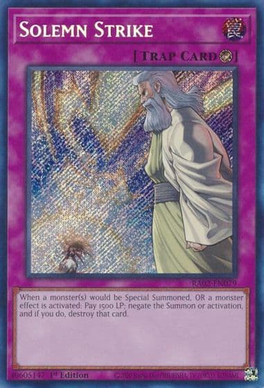Solemn Strike Secret Rare 25th Anniversary Rarity Collection II Yu-Gi-Oh! card