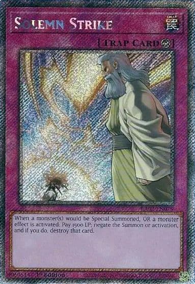 Solemn Strike Platinum Secret Rare 25th Anniversary Rarity Collection II Yu-Gi-Oh! card