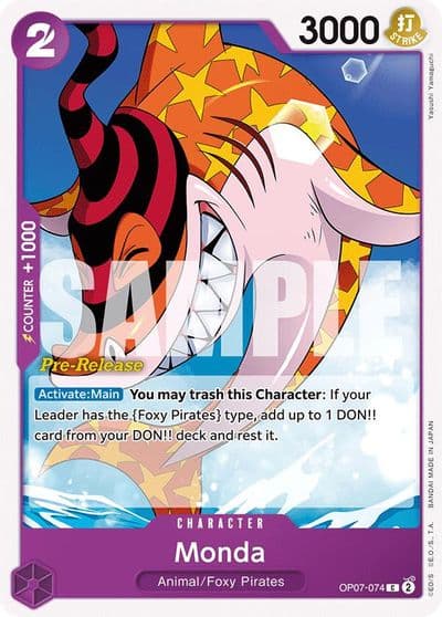 Monda 500 Years in the Future Pre-Release Cards One Piece card