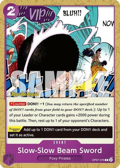 Slow Slow Beam Sword 500 Years in the Future Pre-Release Cards One Piece card