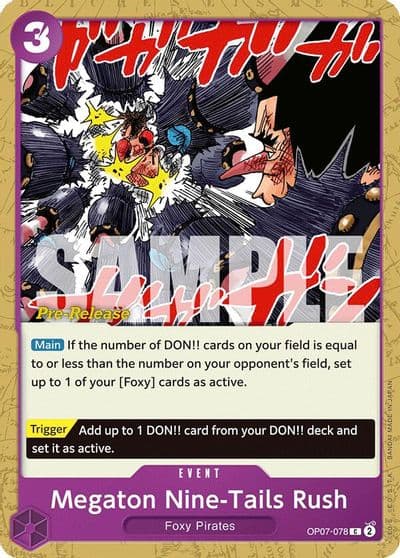 Megaton Nine Tails Rush 500 Years in the Future Pre-Release Cards One Piece card