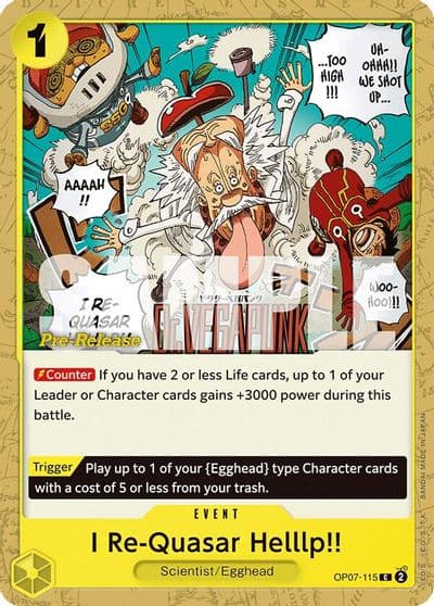 I Re Quasar Helllp 500 Years in the Future Pre-Release Cards One Piece card