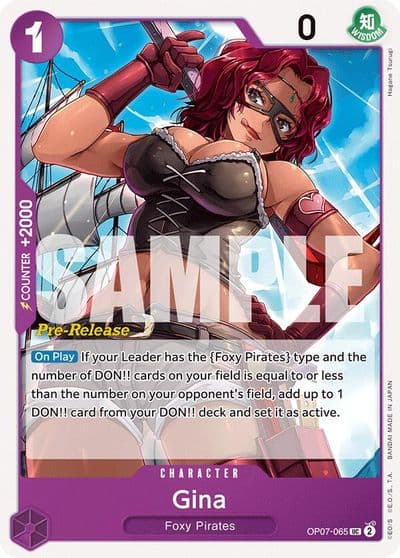 Gina 500 Years in the Future Pre-Release Cards One Piece card