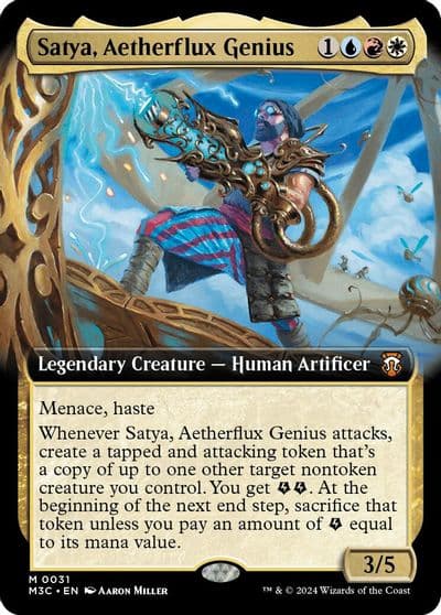 Satya Aetherflux Genius Extended Art Commander: Modern Horizons 3 Magic card