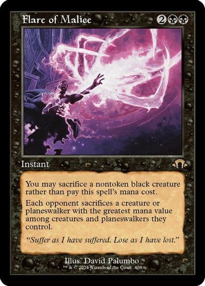Flare of Malice Retro Frame Modern Horizons 3 Magic card
