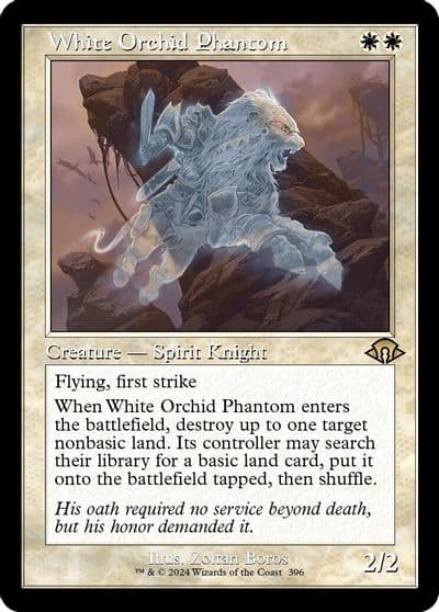 White Orchid Phantom Retro Frame Modern Horizons 3 Magic card
