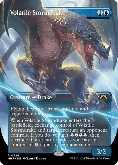 Volatile Stormdrake Borderless Modern Horizons 3 Magic card