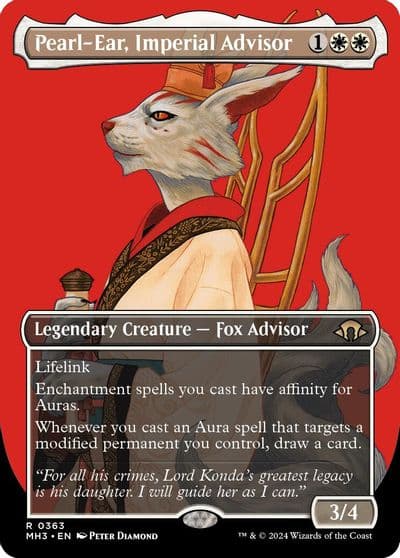 Pearl Ear Imperial Advisor Borderless Modern Horizons 3 Magic card