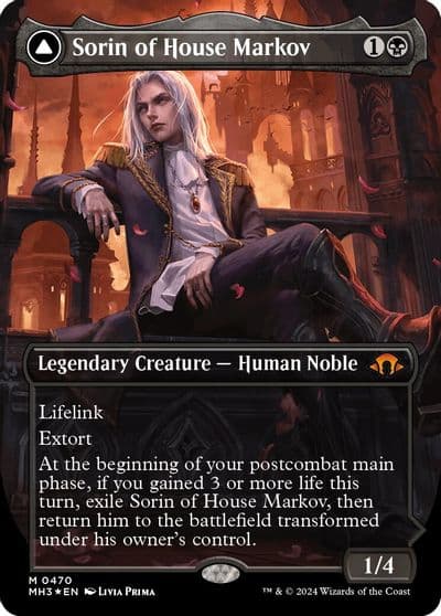 Sorin of House Markov Borderless Textured Foil Modern Horizons 3 Magic card
