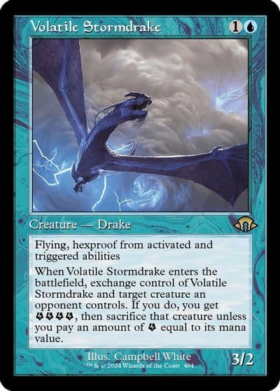 Volatile Stormdrake Retro Frame Modern Horizons 3 Magic card