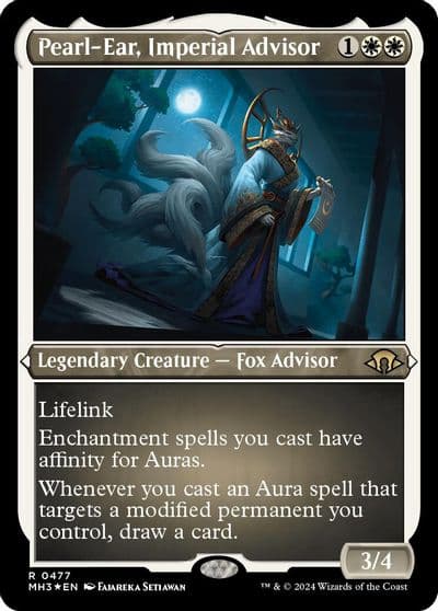 Pearl Ear Imperial Advisor Foil Etched Modern Horizons 3 Magic card