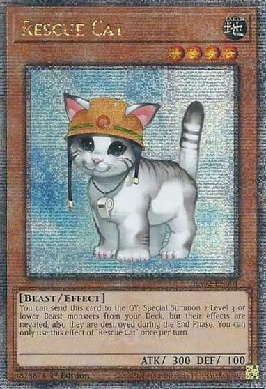 Rescue Cat Quarter Century Secret Rare 25th Anniversary Rarity Collection II Yu-Gi-Oh! card