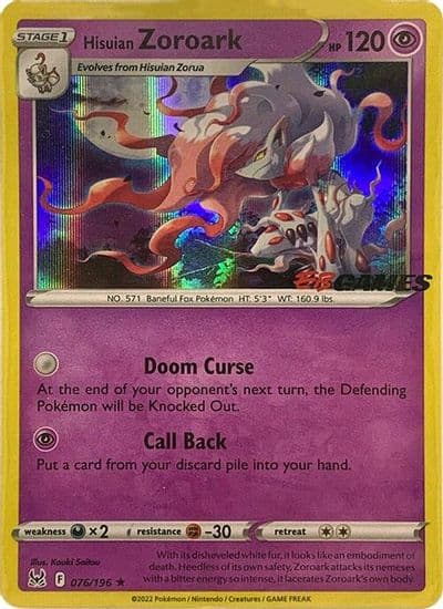 Hisuian Zoroark (EB Games Exclusive) Miscellaneous Cards & Products Pokemon card