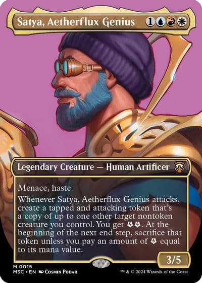 Satya Aetherflux Genius Borderless Commander: Modern Horizons 3 Magic card