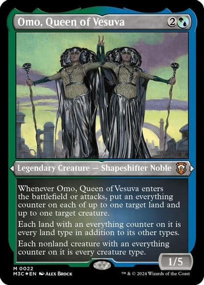 Omo Queen of Vesuva Foil Etched Commander: Modern Horizons 3 Magic card