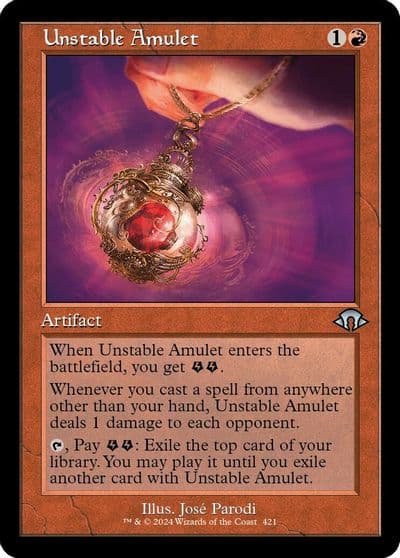 Unstable Amulet Retro Frame Modern Horizons 3 Magic card