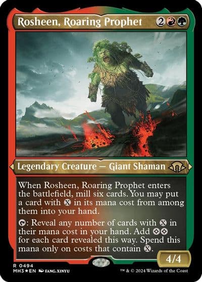 Rosheen Roaring Prophet Foil Etched Modern Horizons 3 Magic card
