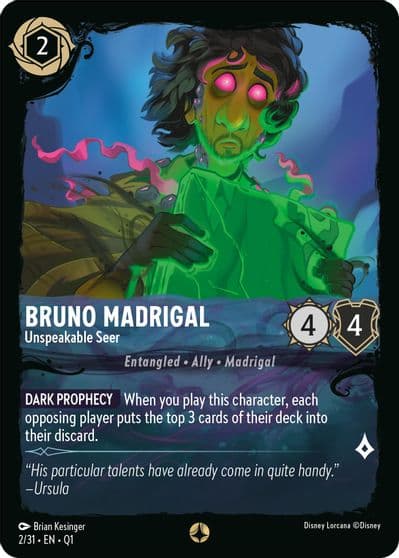Bruno Madrigal Unspeakable Seer Illumineer's Quest: Deep Trouble Lorcana card