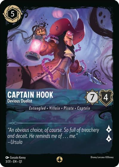 Captain Hook Devious Duelist Illumineer's Quest: Deep Trouble Lorcana card
