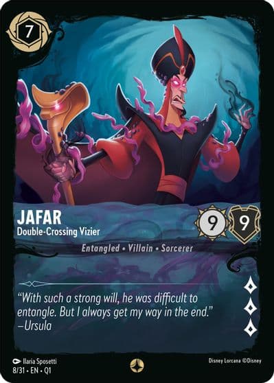 Jafar Double Crossing Vizier Illumineer's Quest: Deep Trouble Lorcana card