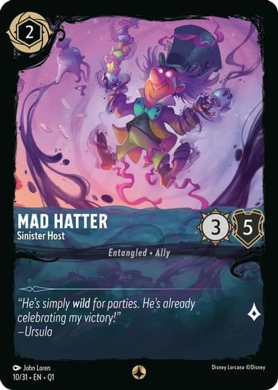 Mad Hatter Sinister Host Illumineer's Quest: Deep Trouble Lorcana card